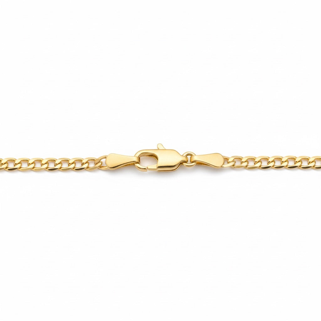 14k Gold Vermeil Curb Link Chain 18in 2mm