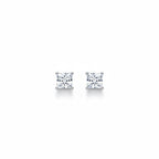 Real Solid 925 Silver Princess Cut CZ Studs 5mm