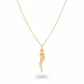 Massives echtes 14 Karat Gelbgold italienisches Horn und Kettenset