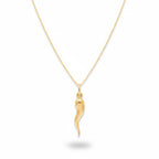 Massives echtes 14 Karat Gelbgold italienisches Horn und Kettenset