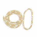 14 Karat Gold mehrlagiges Figaro-Set