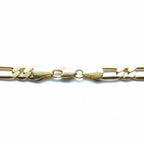 14 Karat Gold mehrlagiges Figaro-Armband 8 Zoll 6 mm