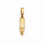 Solid 14k Gold Bullet Pendant