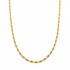 14k Gold Semi-Solid Rope Chain 22in 3mm