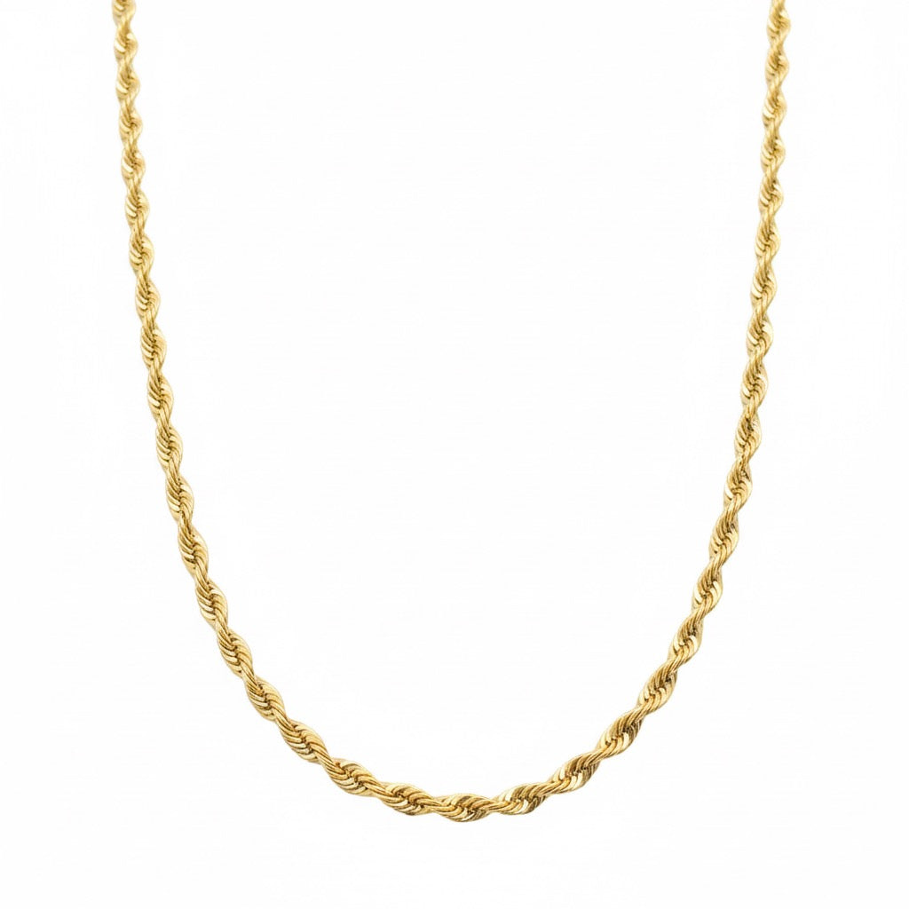 14k Solid Gold Rope Chain 18in 2mm