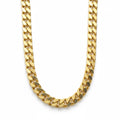 Mehrlagige kubanische Gliederkette aus 14 Karat Gold, 76,2 cm, 8 mm