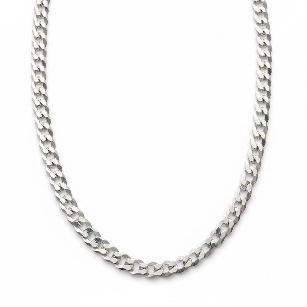 Real Solid 925 Silver Cuban Link Chain 18in 4mm