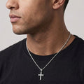 Real Solid 925 Silver Moissanite Cross Pendant