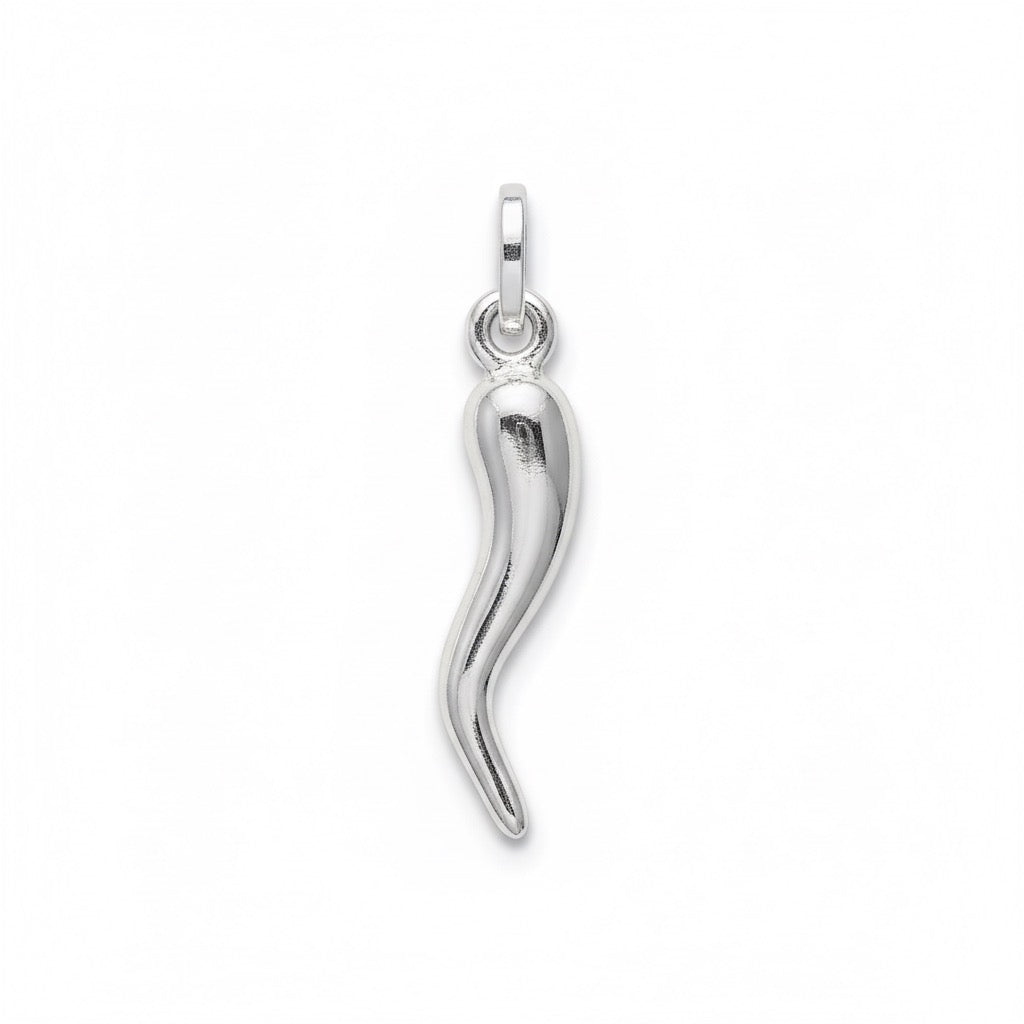 Real Solid 925 Silver Italian Horn