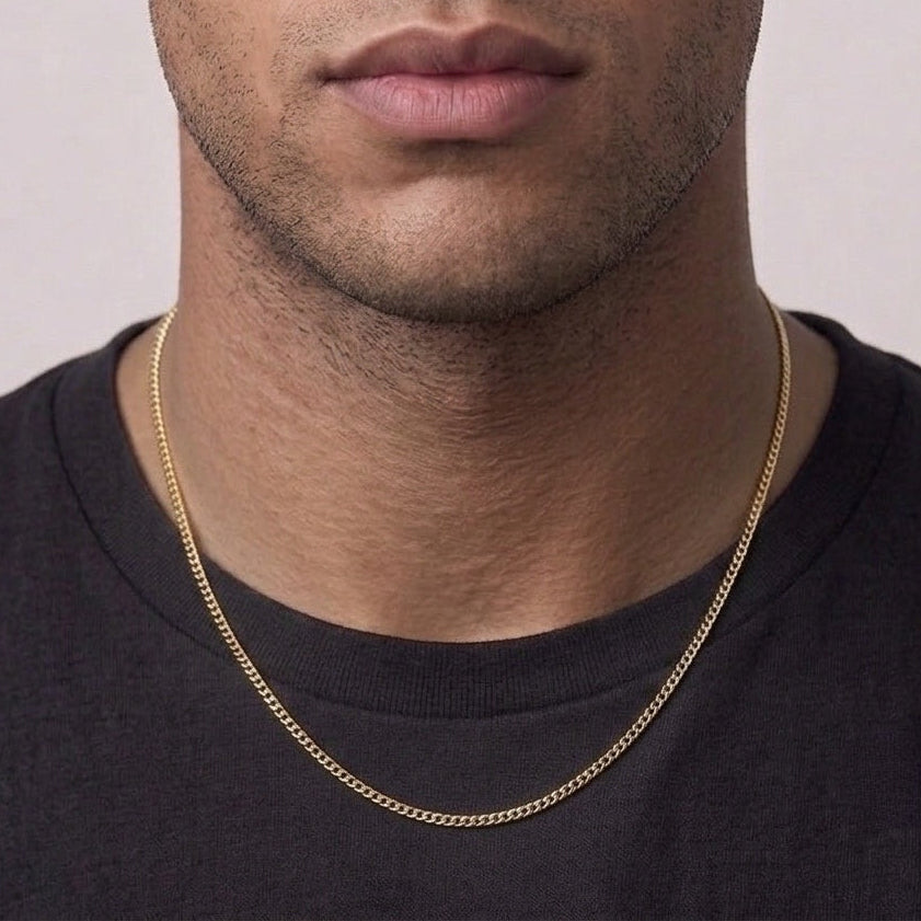 14 Karat Gold Vermeil Miami Cuban Link Kette 18 Zoll 2 mm