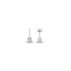 Real Solid 925 Silver Round CZ Earrings 5mm