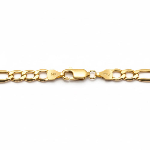 14k Gold Semi-Solid Figaro Chain 20in 5mm