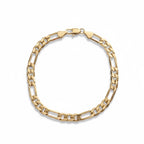 14 Karat Gold mehrlagiges Figaro-Armband 8 Zoll 6 mm