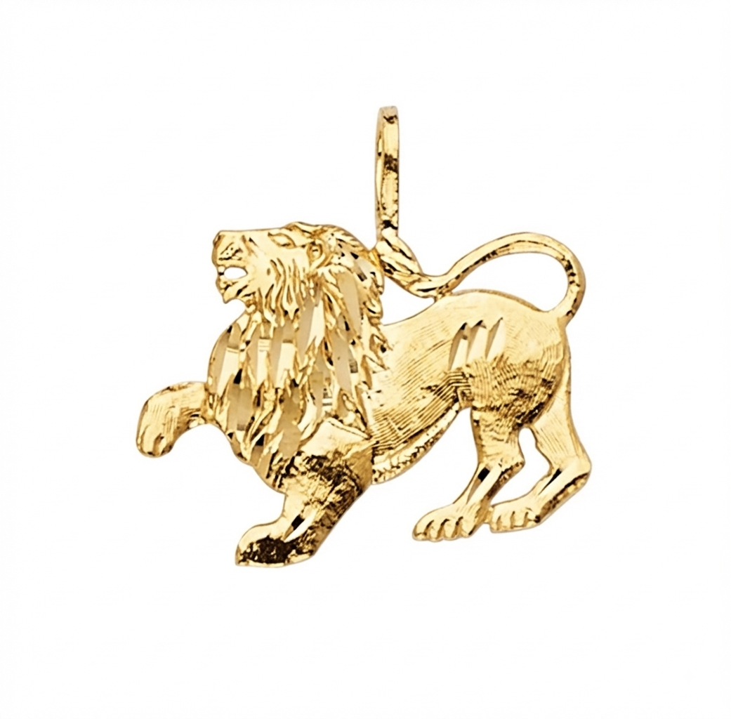 Solid 14k Gold Lion Pendant