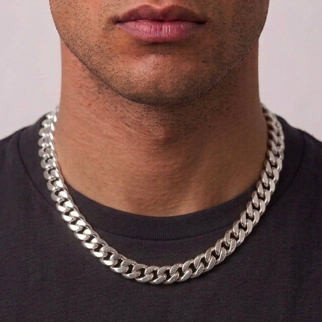 Real Solid 925 Silver Miami Cuban Link Chain 20in 6mm