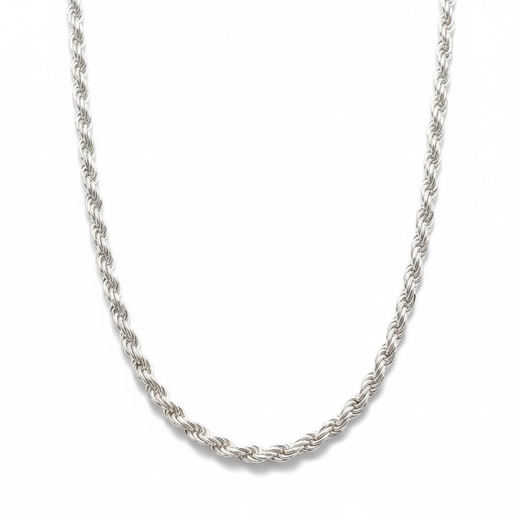 Real Solid 925 Silver Rope Chain 18in 3mm