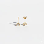 14k Gold Vermeil Round CZ Studs 3mm