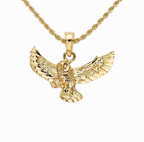 Solid 14k Gold Flying Owl Pendant