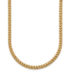 A gold Franco chain necklace, shown in a U-shape against a plain white background.