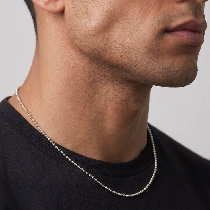 Real Solid 925 Silver Bead Chain 18in 2mm