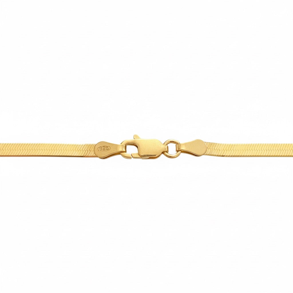 14k Gold Vermeil Herringbone Chain 20in 3mm