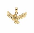 Solid 14k Gold Flying Owl Pendant