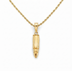 Solid 14k Gold Bullet Pendant
