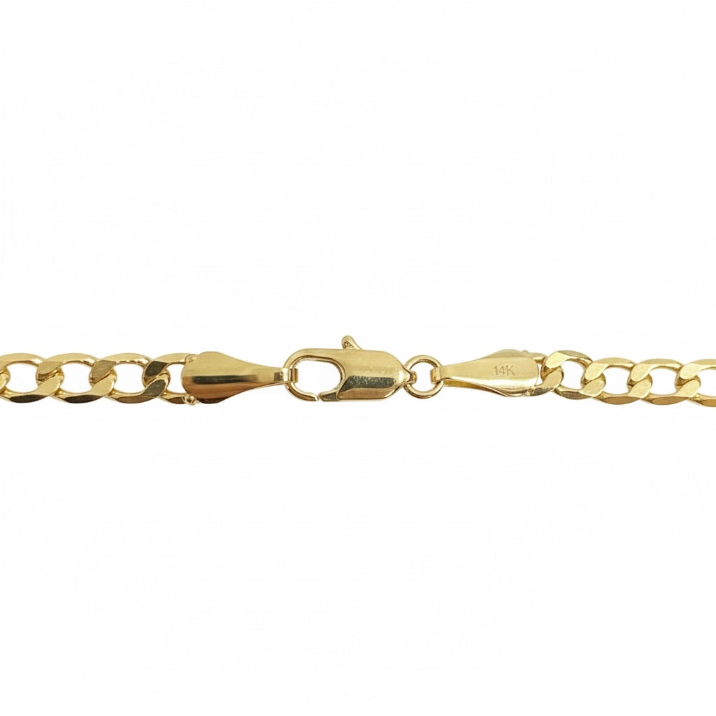14k Gold Semi-Solid Cuban Link Chain 20in 4mm