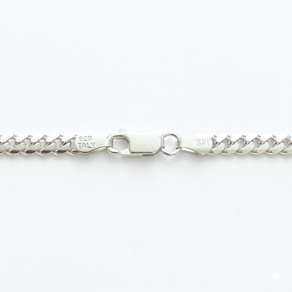 Real Solid 925 Silver Miami Cuban Chain 20in 4mm