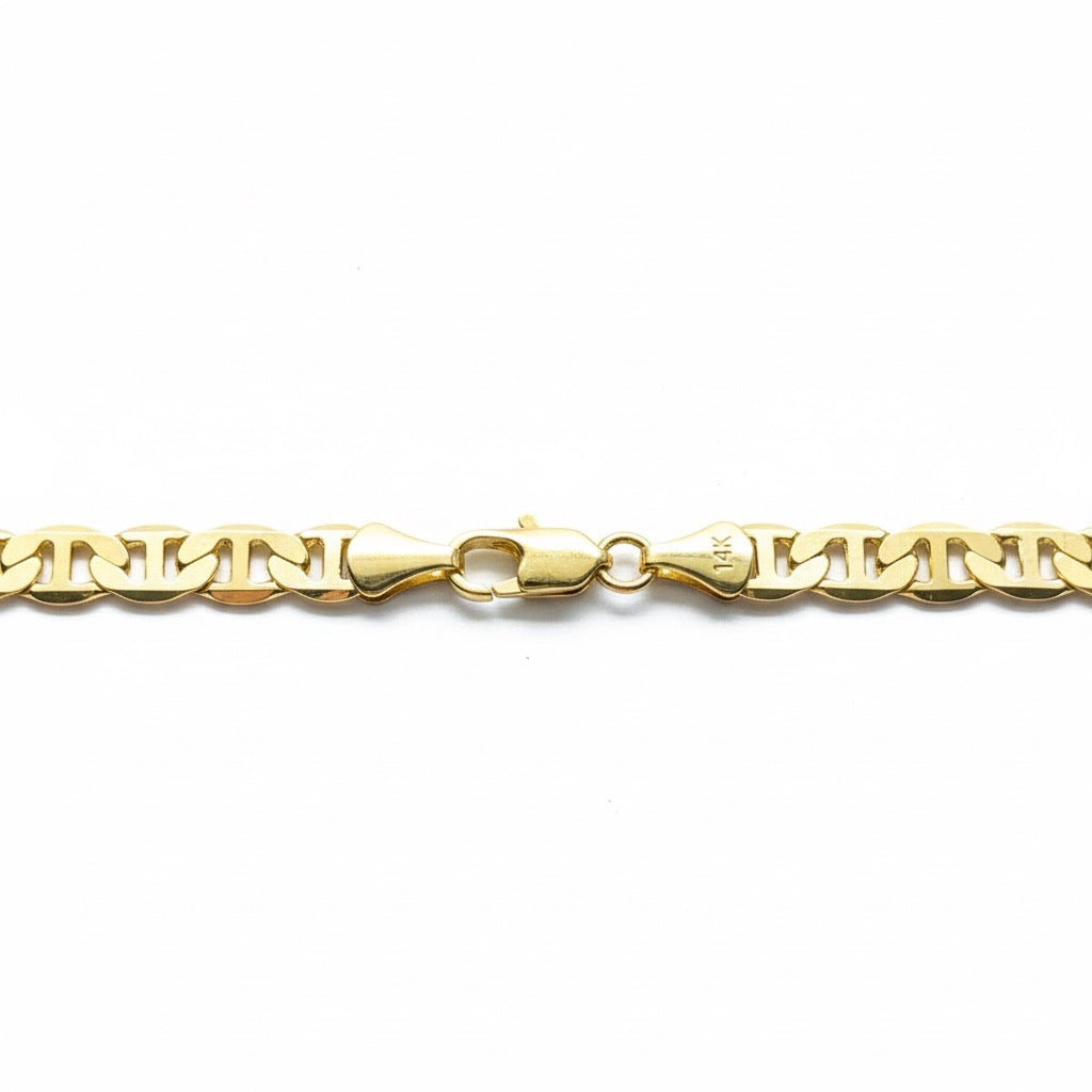 Gold Mariner Link Bracelet 8in 6mm