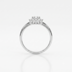 Real Solid 925 Silver Ring 0.3 ct Moissanite Flower Ring