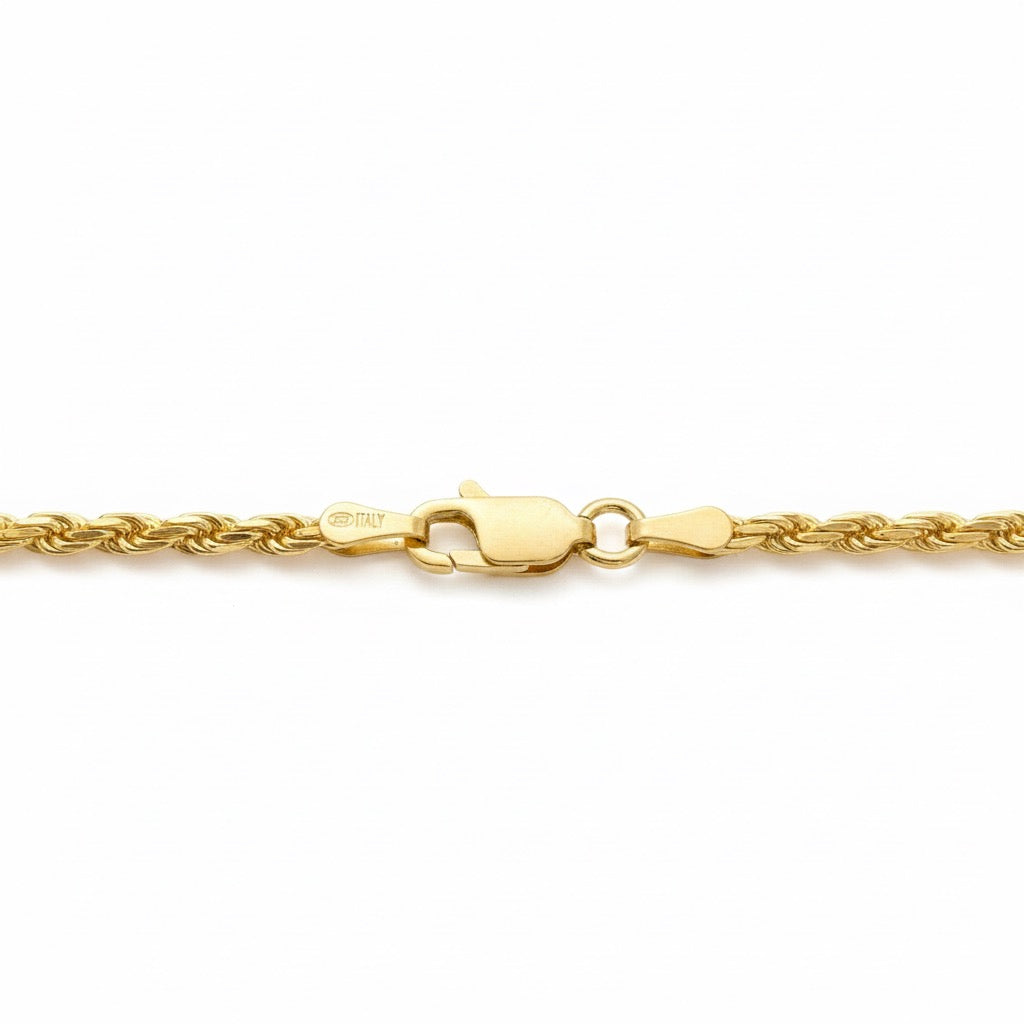 14k Gold Vermeil Rope Chain 20in 3mm