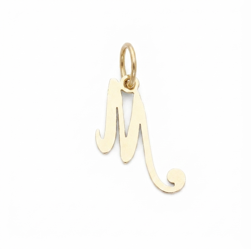Solid 14k Gold Initial Pendant