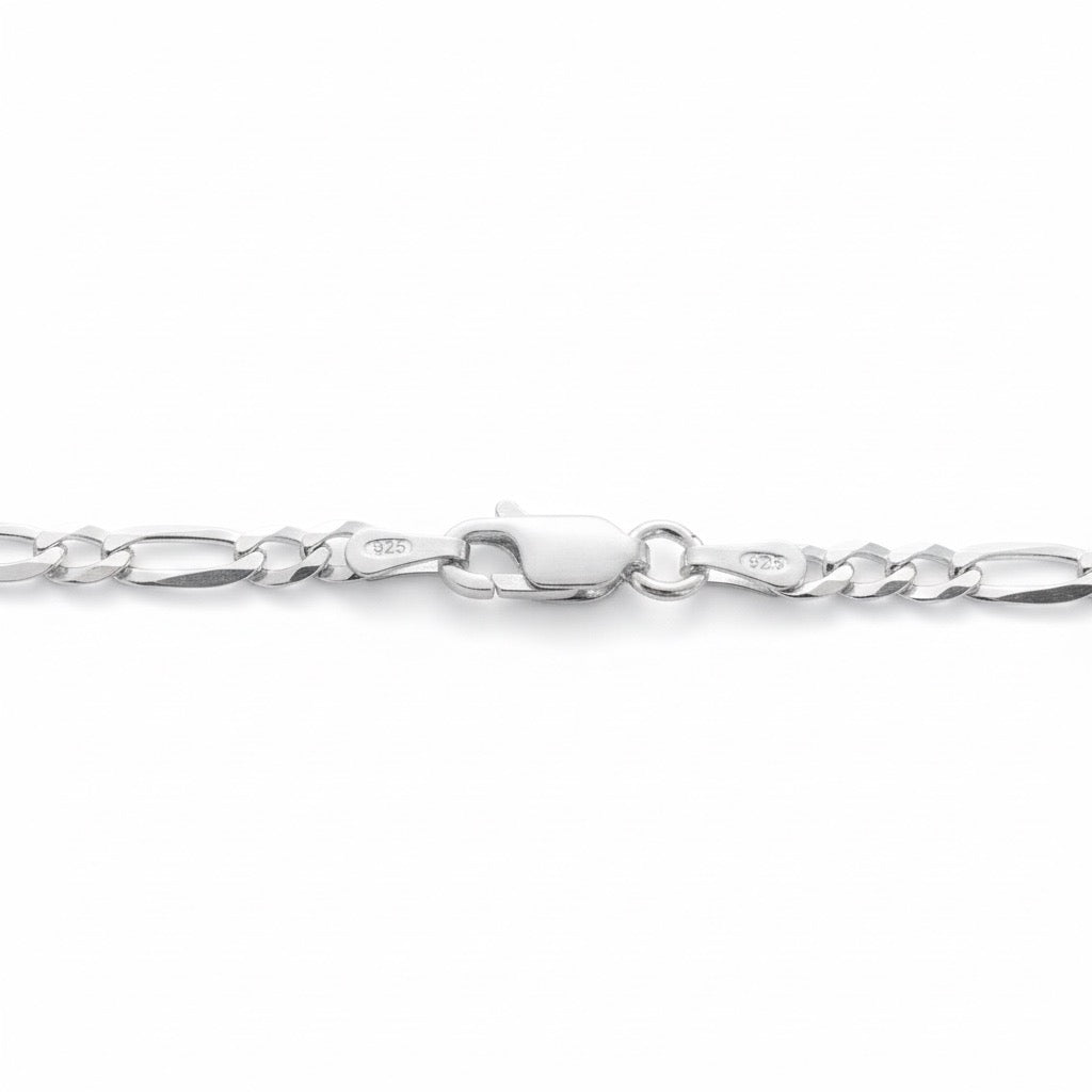 Real Solid 925 Silver Figaro Chain 18in 3mm