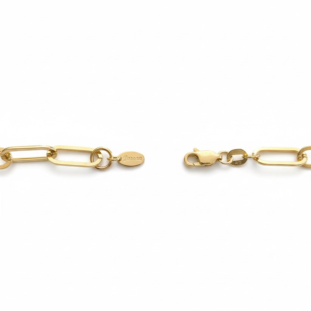 14k Gold Semi-Solid Paperclip Chain 4mm