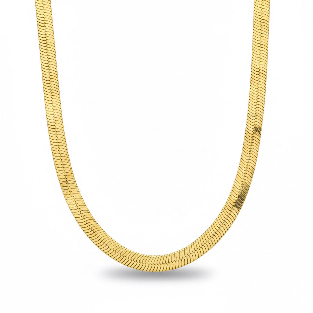 Gold Herringbone Chain 20in 6mm