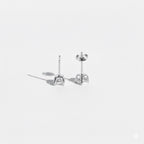 Real Solid 925 Silver Princess Cut CZ Studs 4mm