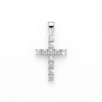 Real Solid 925 Silver Moissanite Cross Pendant