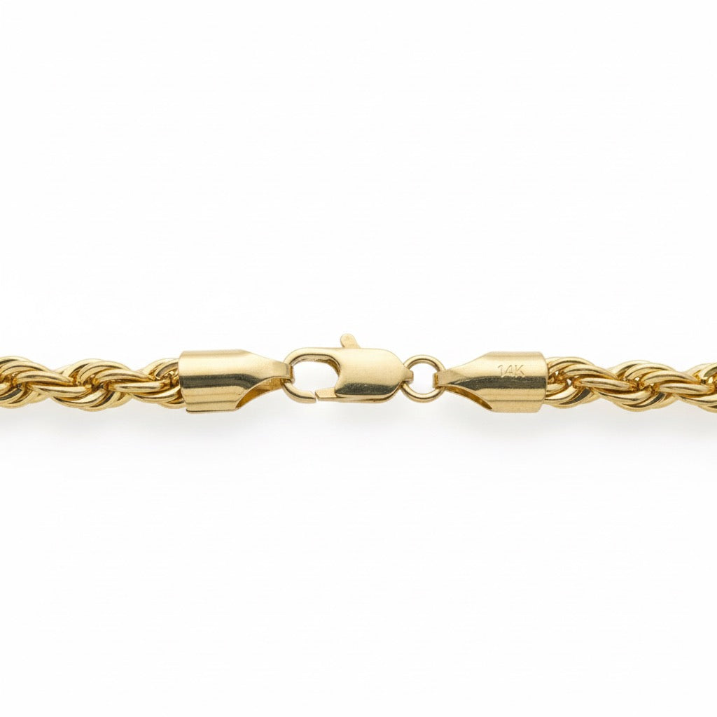 Gold Rope Chain 24in 6mm