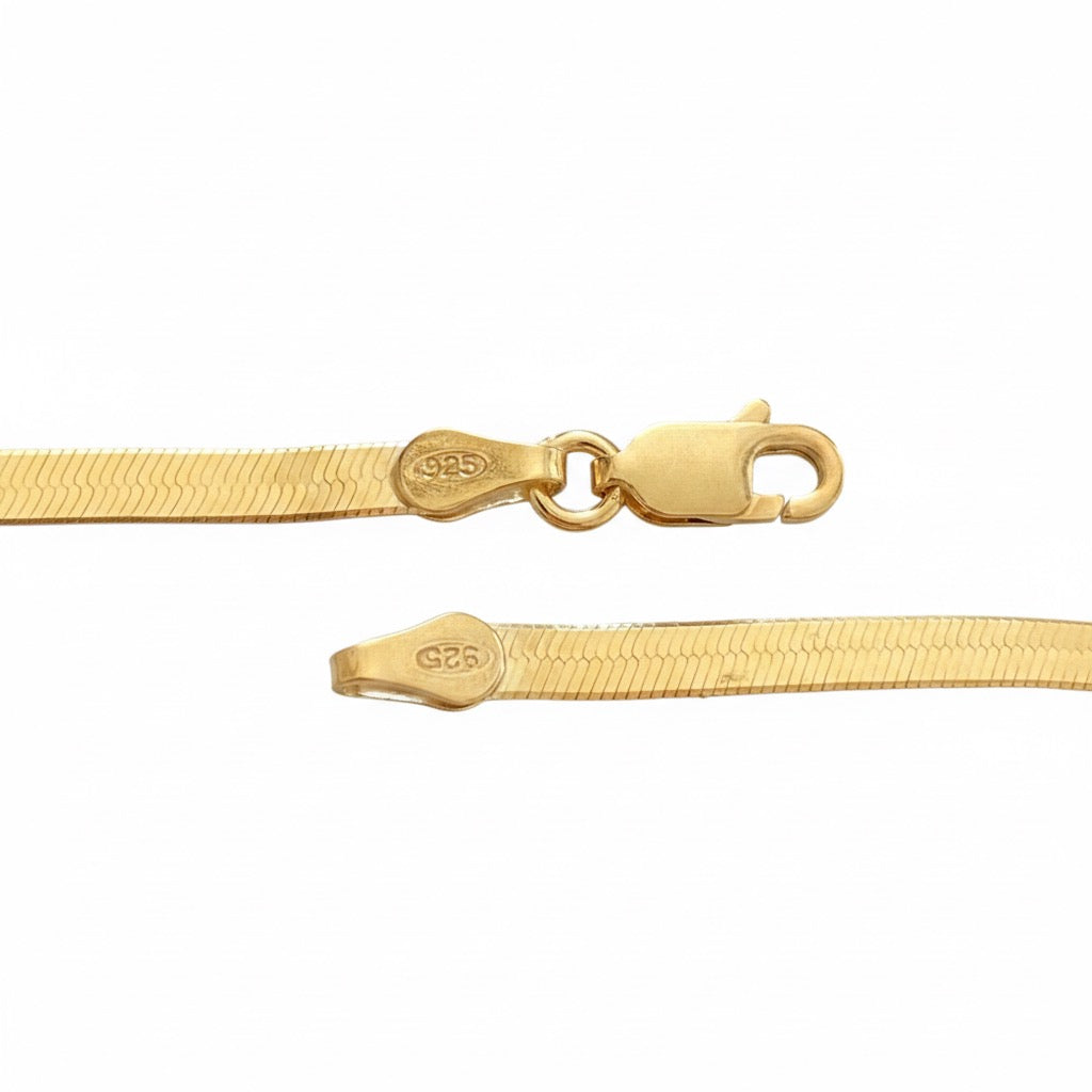 14k Gold Vermeil Herringbone Chain 20in 3mm