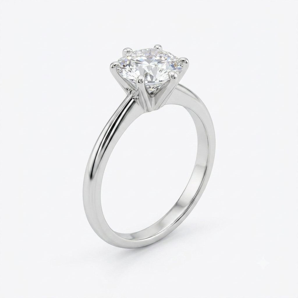 Real Solid 925 Silver Ring 1 ct Moissanite Stone