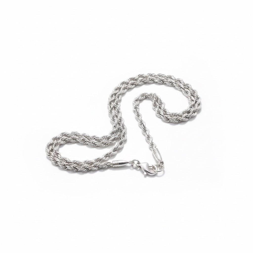 14k Solid White Gold Rope Chain 18in 2mm
