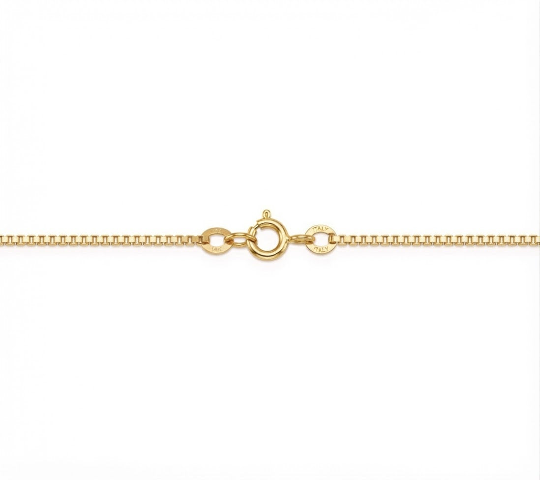 14k Solid Gold Box Chain 1mm