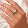 Real Solid 925 Silver Ring 1 ct Moissanite Stone