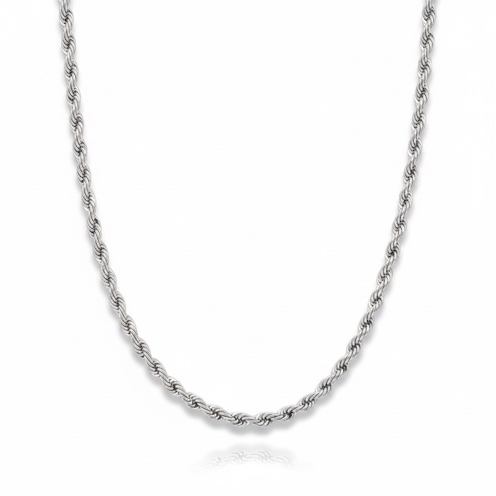 14k solid white gold rope chain 18in 2mm elegant jewelry