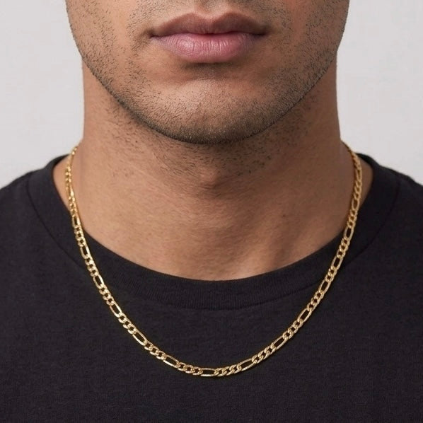Figarokette aus 14 Karat Gold Vermeil, 20 Zoll, 3 mm