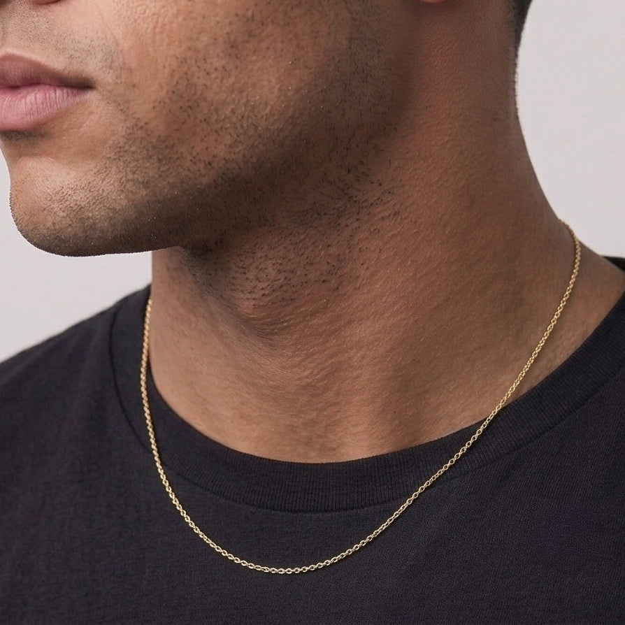 Solid 14k Gold Cable Chain 20in 1mm