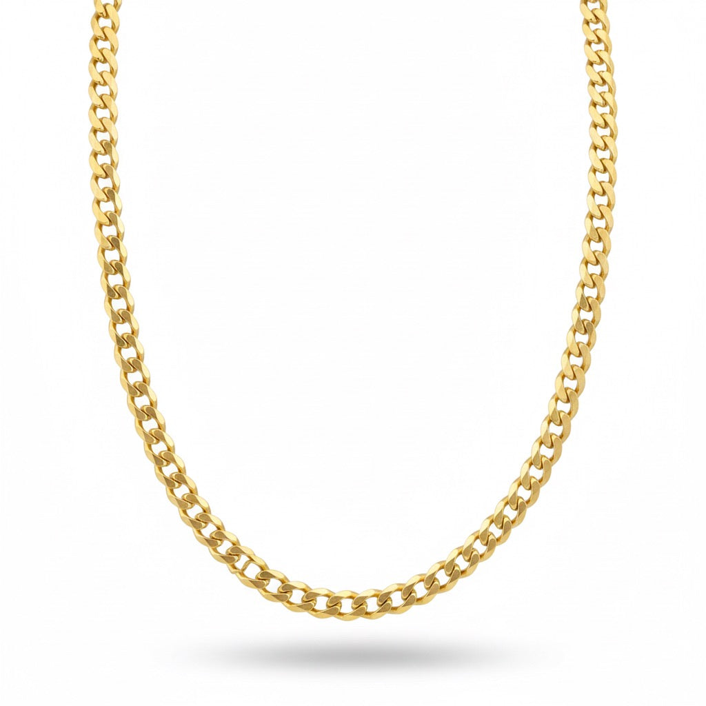 14k Gold Vermeil Cuban Chain 3mm 18in