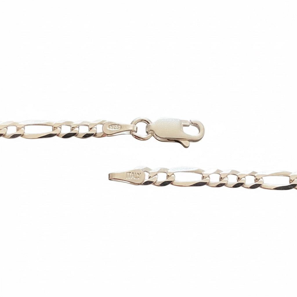 Real Solid 925 Silver Figaro Chain 18in 3mm