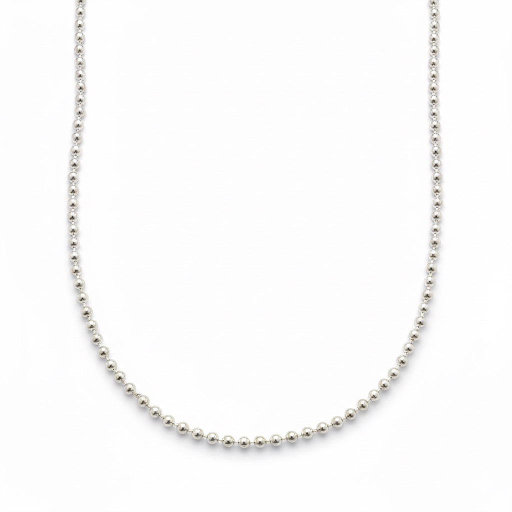 Real Solid 925 Silver Bead Chain 18in 2mm